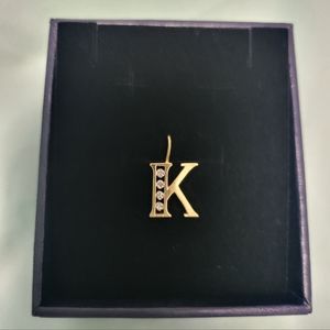 14kt Gold Initial "K" with Diamonds Pendant